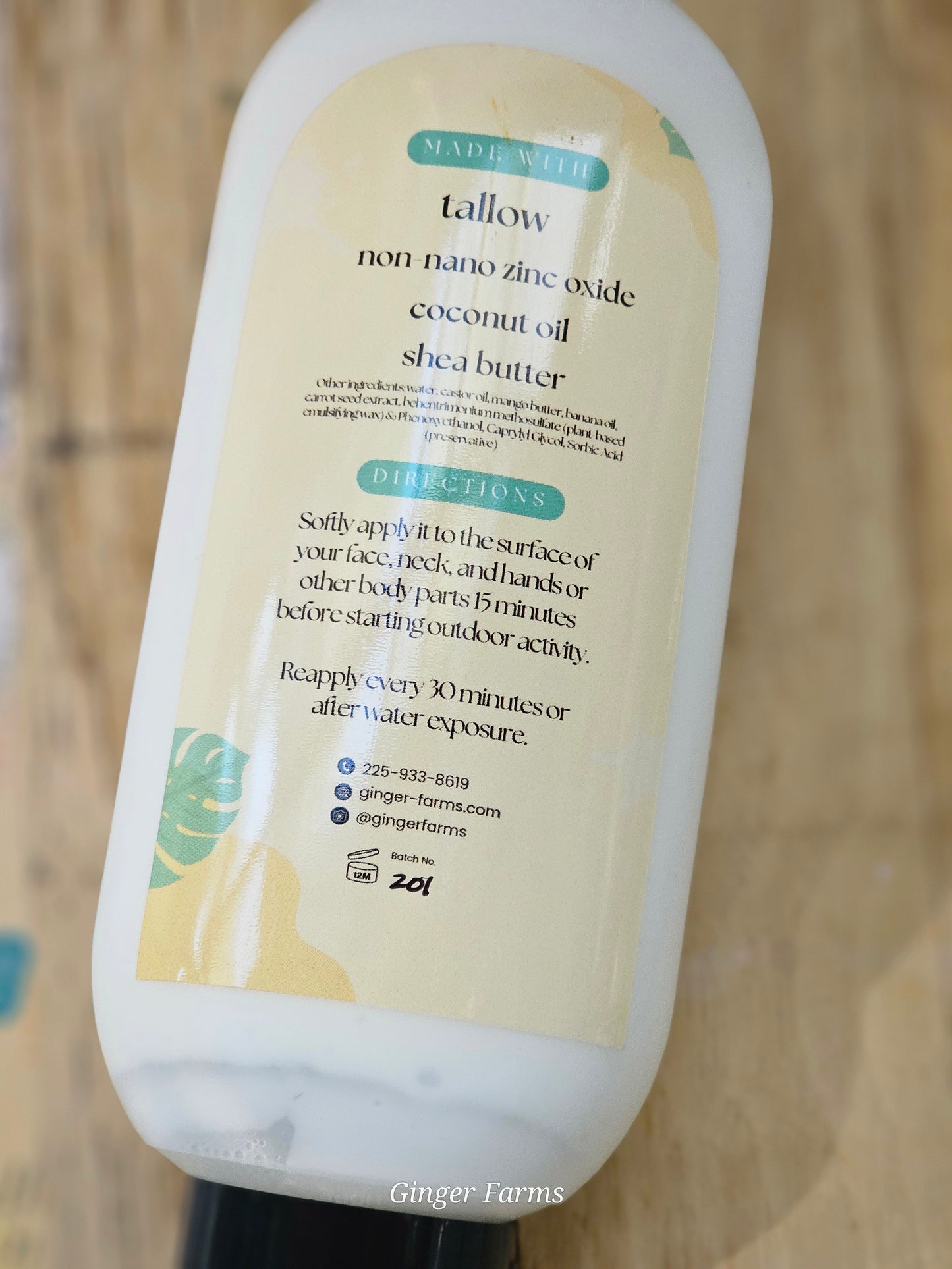 Tallow sunscreen