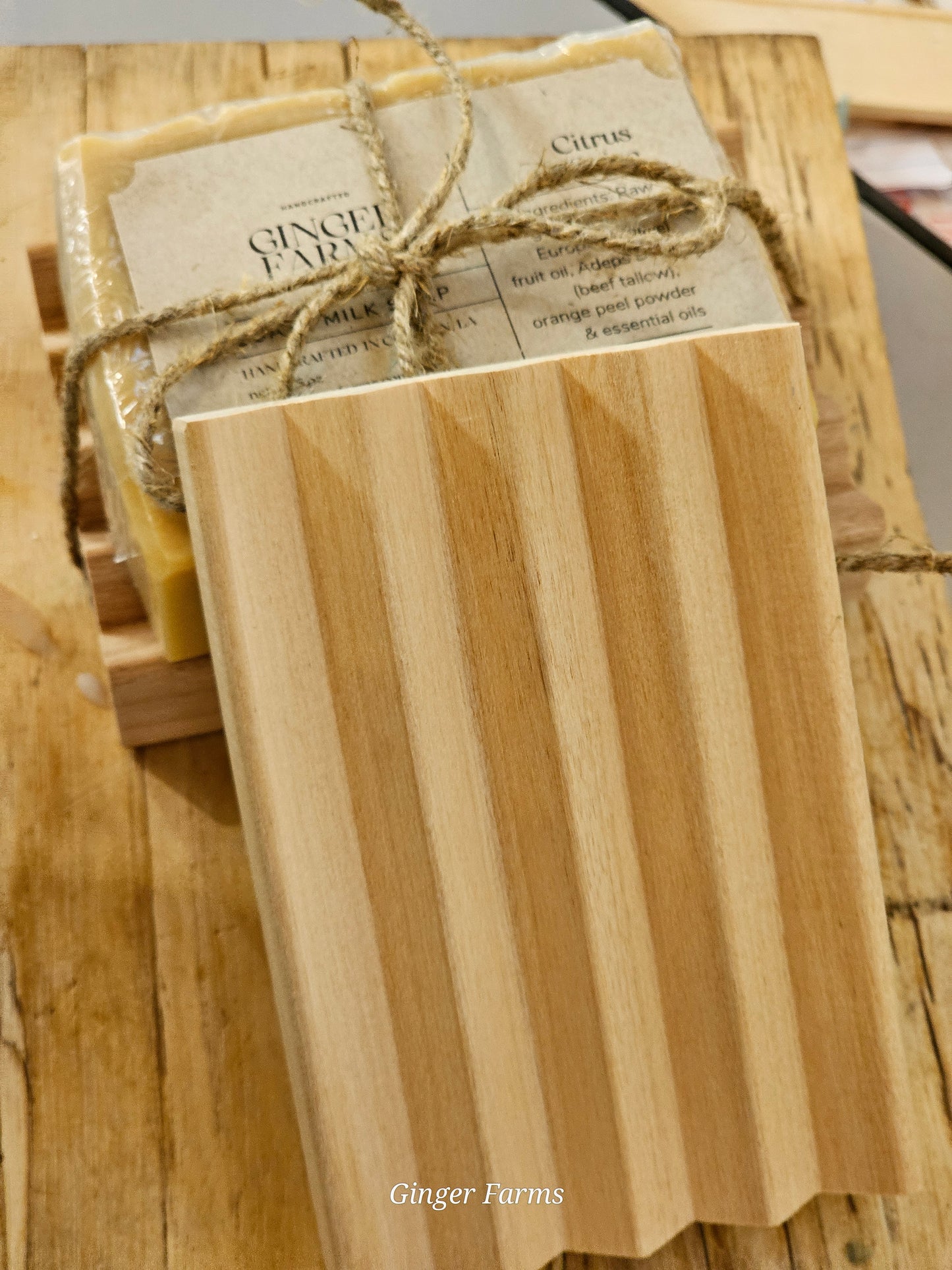 Wooden soap dish
